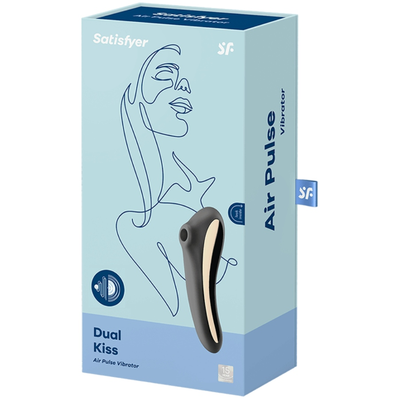 Satisfyer Air Pulse-Dual Kiss Air Pulse Vibrator Schwarz-Silikon · Vibratoren (Bild 4)