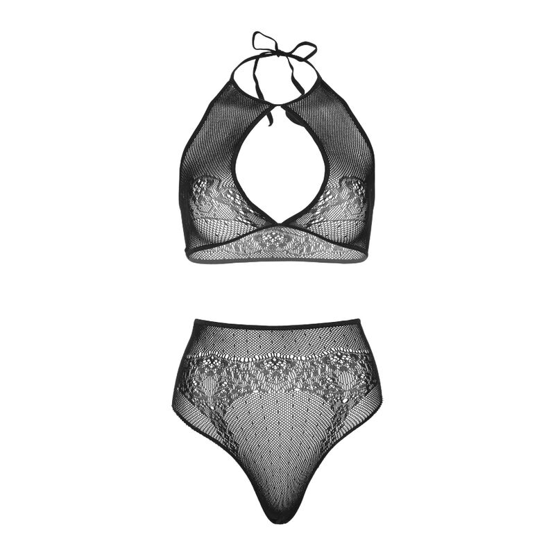 Leg Avenue Sets-Zwei Stück Halter Crop Top und Tanga One Size · Sexy Damen-Dessous (Bild 4)