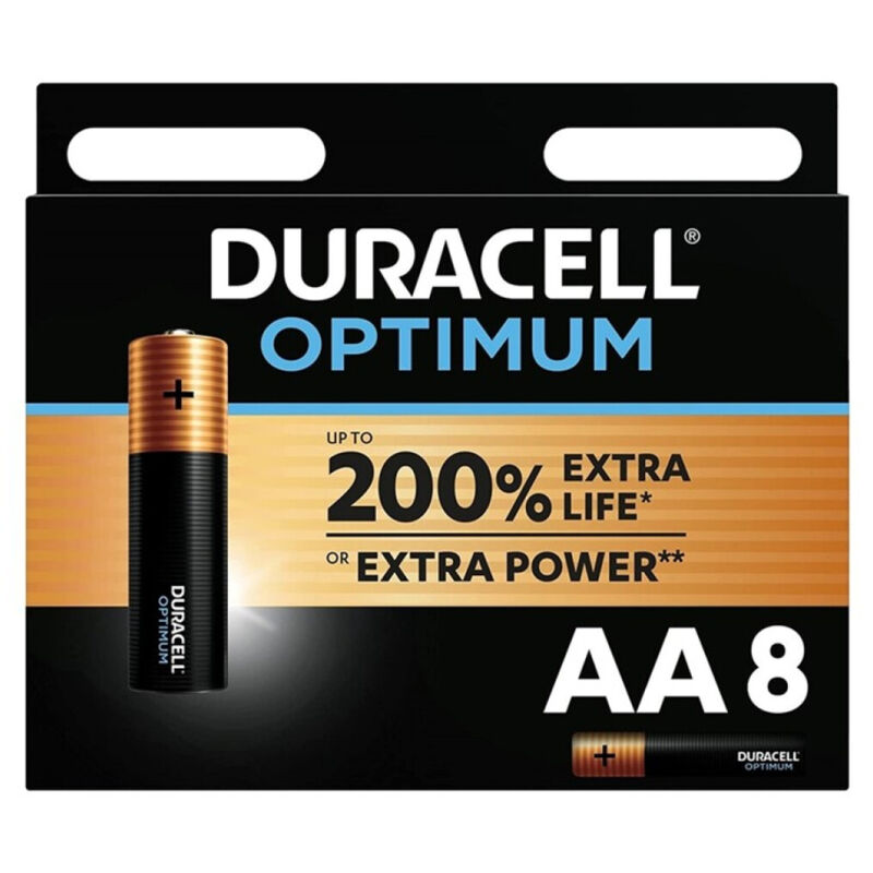 Duracell-Optimum 200 Alkaline-Batterien AA LR6, 8 Stk.