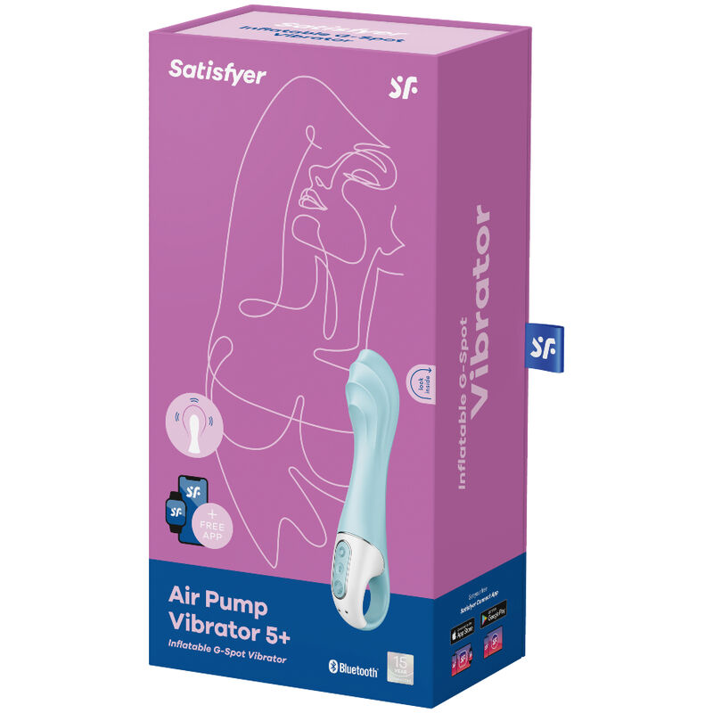 Satisfyer Connect-Air Pump Vibrator 5 Connect App Blue-Silikon · Vibratoren (Bild 4)