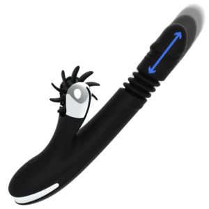 Black&silver-Bunny Reed Up & Down Vibe-Silikon, 7 Geschwindigkeiten · Vibratoren