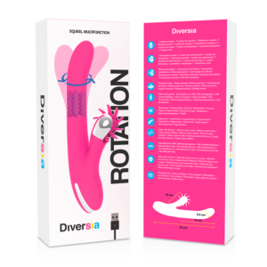 Diversia-Bunny Rotation 24 cm-Silikon, 7 Geschwindigkeiten, Wiederaufladbar, USB · Vibratoren (Bild 9)