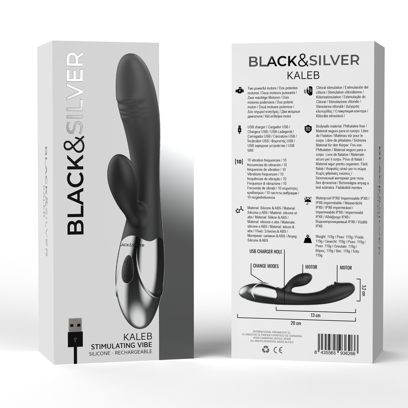 Black&silver-Kaleb Vibrator stimulierend-Silikon, 10 Geschwindigkeiten · Vibratoren (Bild 5)