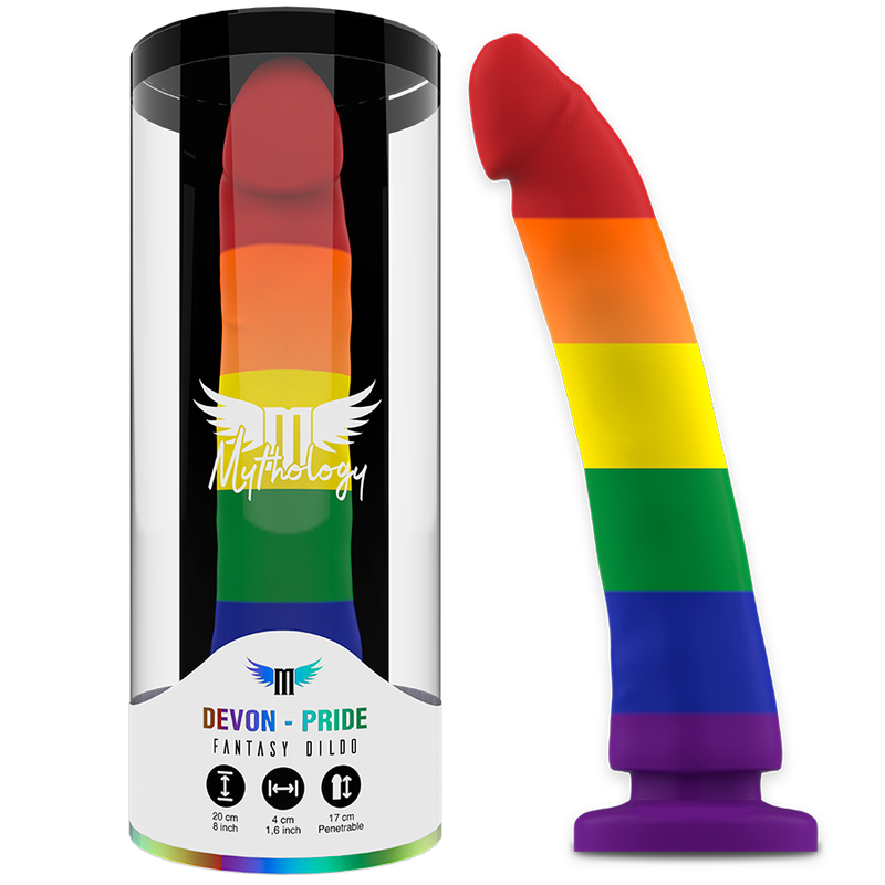 Mythology Fantasy Dildo-Devon Pride Dildo L-Silikon, Wiederaufladbar · Strap-on & Harness