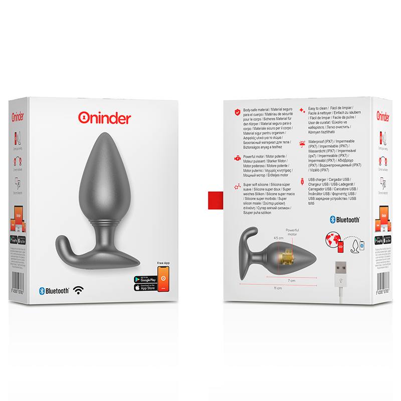 Oninder-Rio Analplug Vibrant Schwarz – Kostenlose Anwendung-Silikon · Vibratoren (Bild 3)