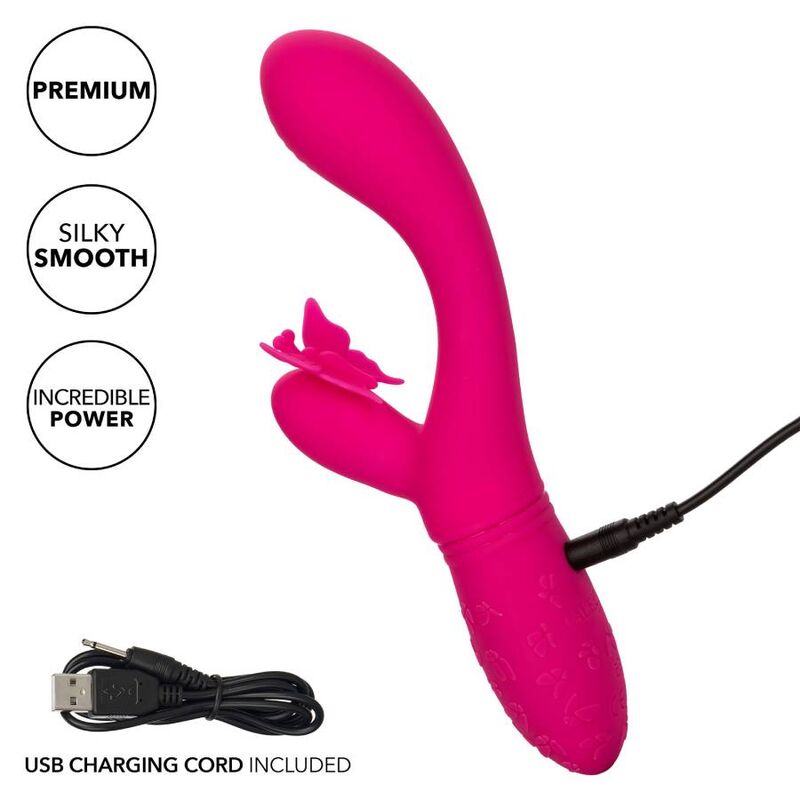 Calexotics-Butterfly Kiss Flutter Rosa-10 Geschwindigkeiten, Wiederaufladbar, USB · Vibratoren (Bild 8)