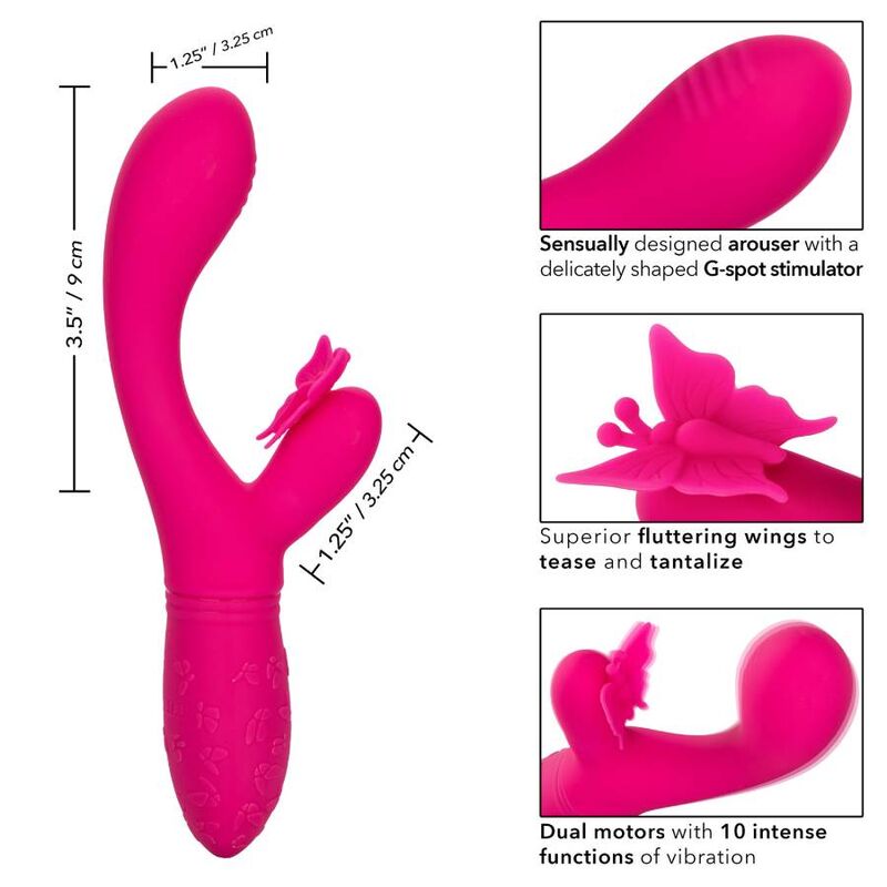 Calexotics-Butterfly Kiss Flutter Rosa-10 Geschwindigkeiten, Wiederaufladbar, USB · Vibratoren (Bild 10)