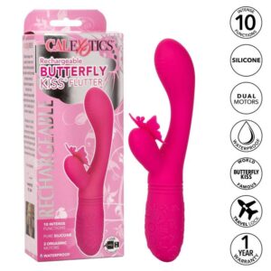 Calexotics-Butterfly Kiss Flutter Rosa-10 Geschwindigkeiten, Wiederaufladbar, USB · Vibratoren (Bild 9)