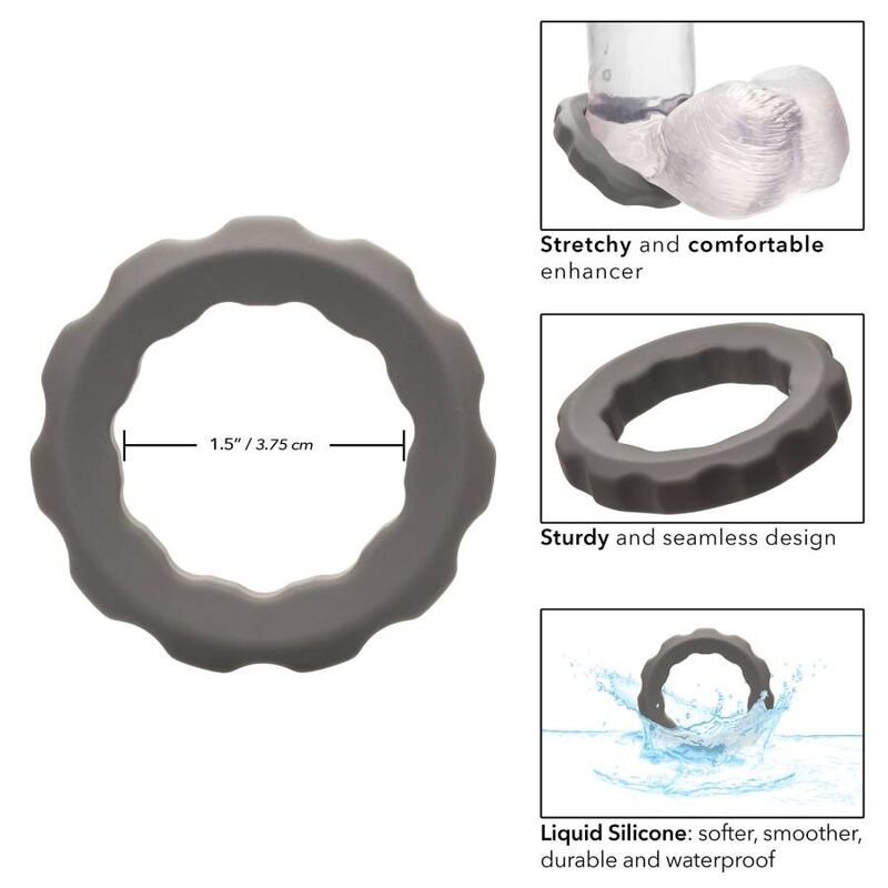 Calexotics-Alpha Ring Erect Grau-Silikon, Wasserdicht · Penisringe & -hüllen (Bild 7)