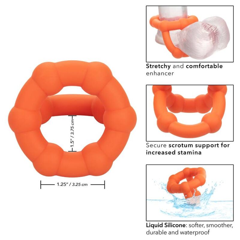 Calexotics-Alpha All Star Ring orange-Silikon, Wasserdicht · Penisringe & -hüllen (Bild 10)