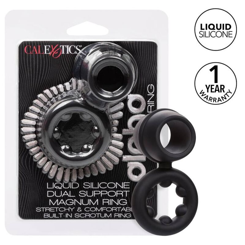 Calexotics-Alpha Dual Magnum Ring Schwarz-Silikon, Wasserdicht · Penisringe & -hüllen (Bild 2)