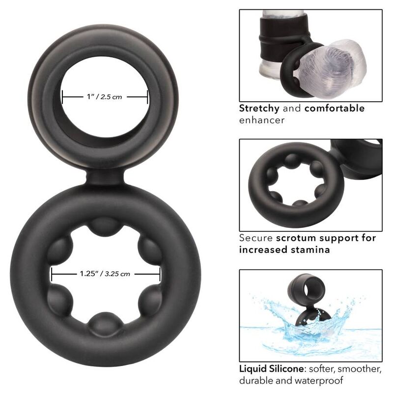 Calexotics-Alpha Dual Magnum Ring Schwarz-Silikon, Wasserdicht · Penisringe & -hüllen (Bild 5)
