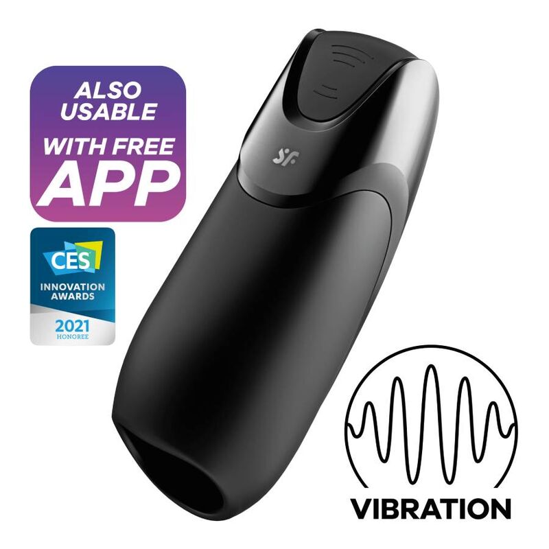 Satisfyer Men-Vibration+ Schwarz-Silikon, Wiederaufladbar, App, USB · Vibratoren