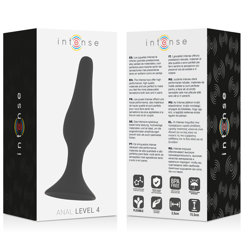 Intense Anal Toys-Anal Level 4 15.5CM Schwarz-Silikon · Sextoys (Bild 4)