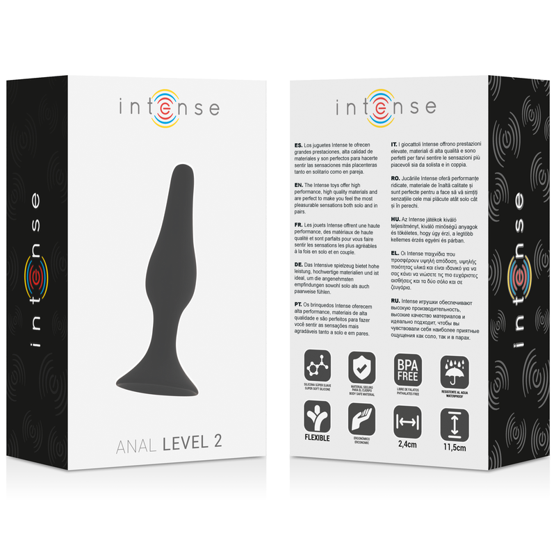 Intense Anal Toys-Anal Level 2 11.5CM Schwarz-Silikon, Wasserdicht · Sextoys (Bild 2)