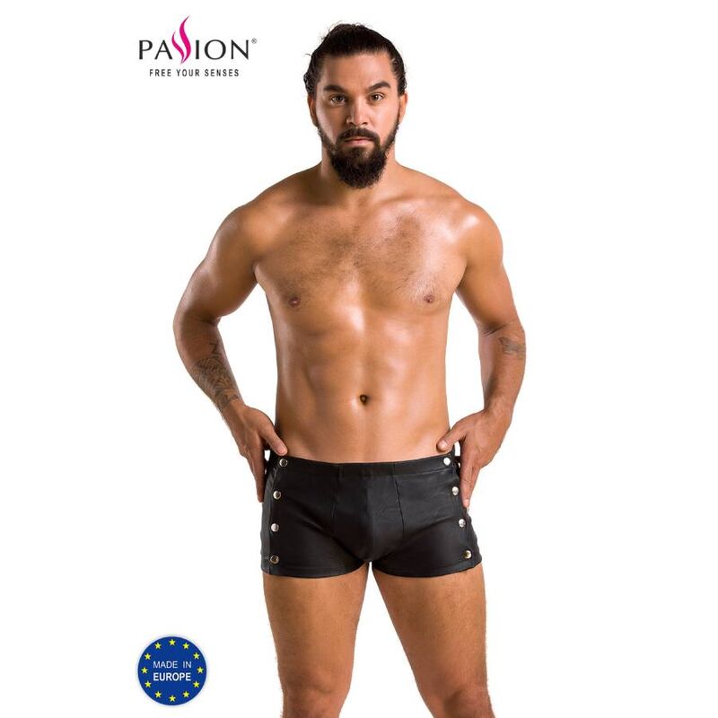 PASSION - 048 SHORT DAVID NEGRO S/M Passion-048 Short David Schwarz, Polyurethan · Herrenunterwäsche