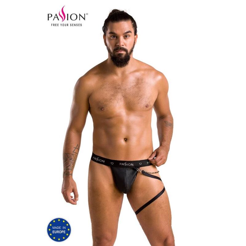 PASSION 058 THONG BILL BLACK S/M Passion-058 Tanga Bill Schwarz, Polyurethan · Herrenunterwäsche