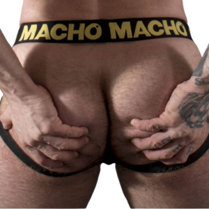 Macho Underwear-MX25AC Jock aus Kunstleder Gelb