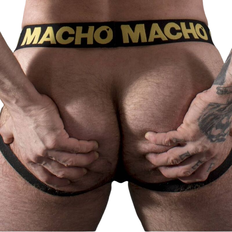 Macho Underwear-MX25AC Jock aus Kunstleder Gelb