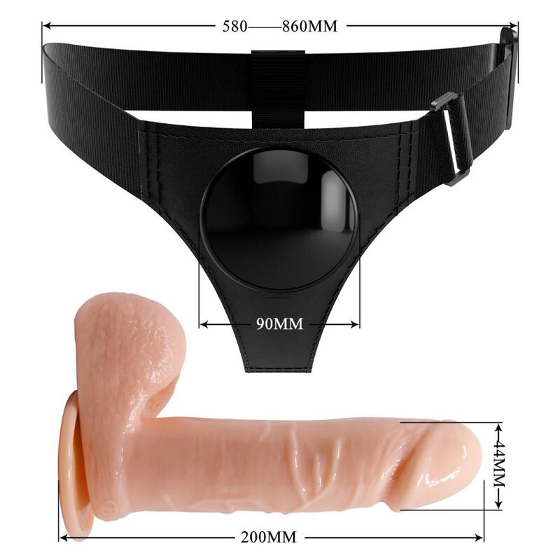 Harness Collection-Slip Universale Harness mit Dildo Tom 20 cm · Strap-on & Harness (Bild 7)