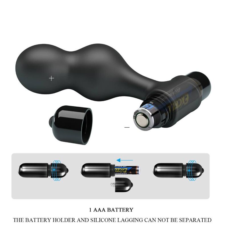 Mr Play-Anal vibrierende Stecker aus Silikon Schwarz-10 Geschwindigkeiten · Sextoys (Bild 7)