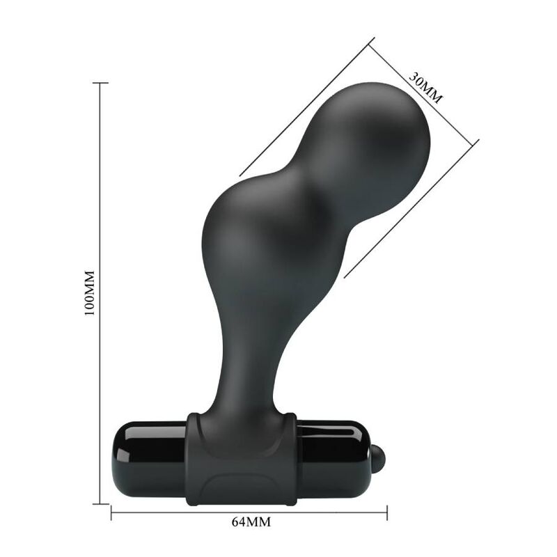 Mr Play-Anal vibrierende Stecker aus Silikon Schwarz-10 Geschwindigkeiten · Sextoys (Bild 8)