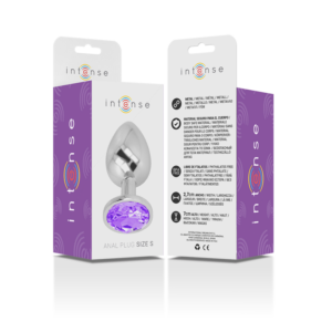 Intense Anal Toys-Analplug Metall Aluminium mit Lila Kristall · Spielzeug aus Glas & Metall (Bild 4)