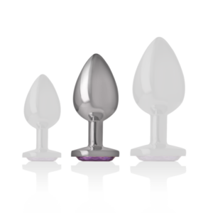 Intense Anal Toys-Analplug aus Aluminium mit Kristall-Lila, Größe · Spielzeug aus Glas & Metall (Bild 2)