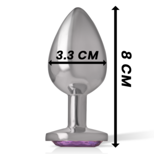 Intense Anal Toys-Analplug aus Aluminium mit Kristall-Lila, Größe · Spielzeug aus Glas & Metall (Bild 3)