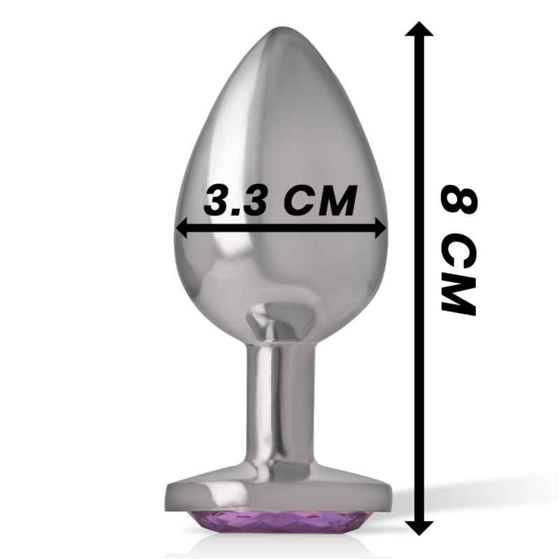 Intense Anal Toys-Analplug aus Aluminium mit Kristall-Lila, Größe · Spielzeug aus Glas & Metall (Bild 3)