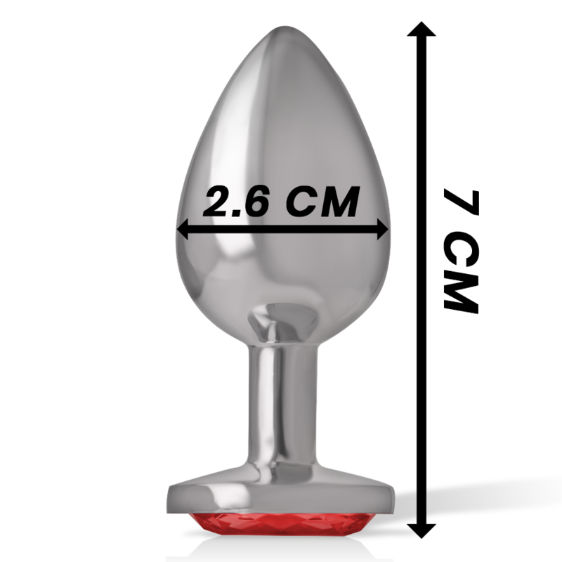 Intense Anal Toys-Analplug Metall Aluminium mit Rot Kristall · Spielzeug aus Glas & Metall (Bild 6)
