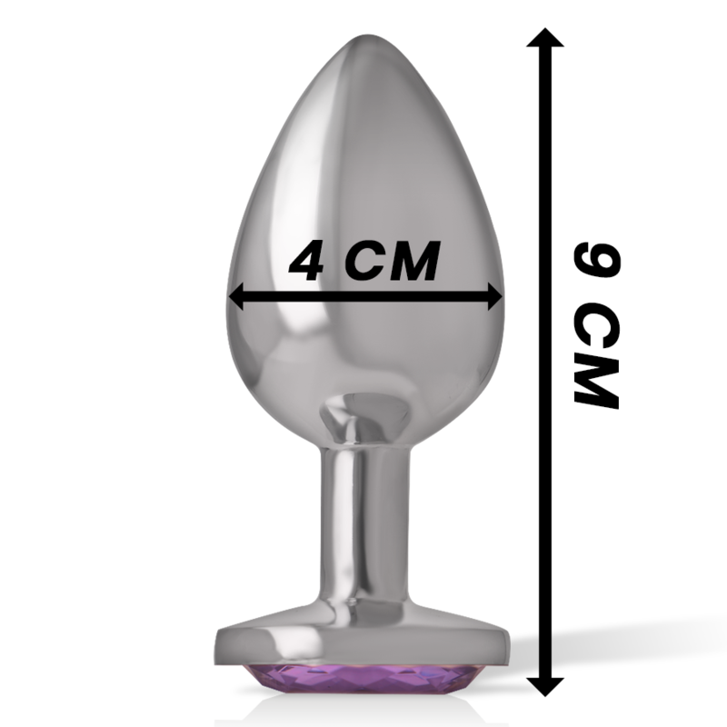 Intense Anal Toys-Analplug aus Aluminium mit Kristall-Lila, Größe L · Spielzeug aus Glas & Metall (Bild 6)