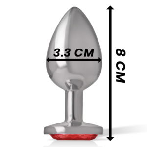 Intense Anal Toys-Analstecker aus Metall mit Rot Kristall, M · Spielzeug aus Glas & Metall (Bild 2)