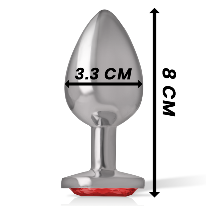 Intense Anal Toys-Analstecker aus Metall mit Rot Kristall, M · Spielzeug aus Glas & Metall (Bild 2)