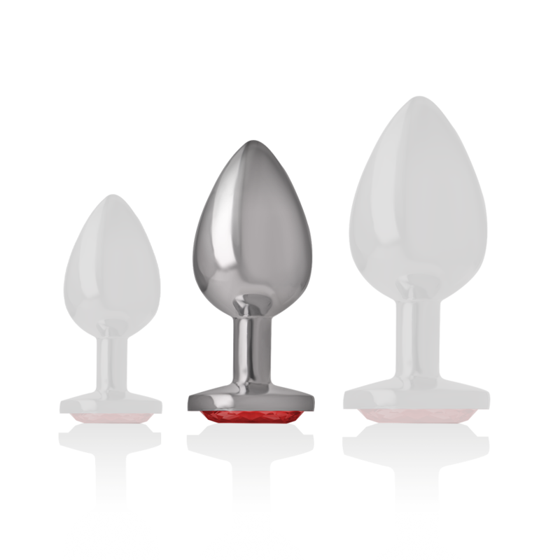 Intense Anal Toys-Analstecker aus Metall mit Rot Kristall, M · Spielzeug aus Glas & Metall (Bild 3)