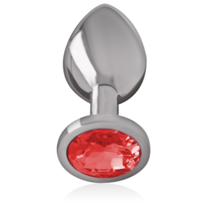Intense Anal Toys-Analplug Metall Aluminium mit Kristall-Rot, Größe L · Spielzeug aus Glas & Metall (Bild 2)