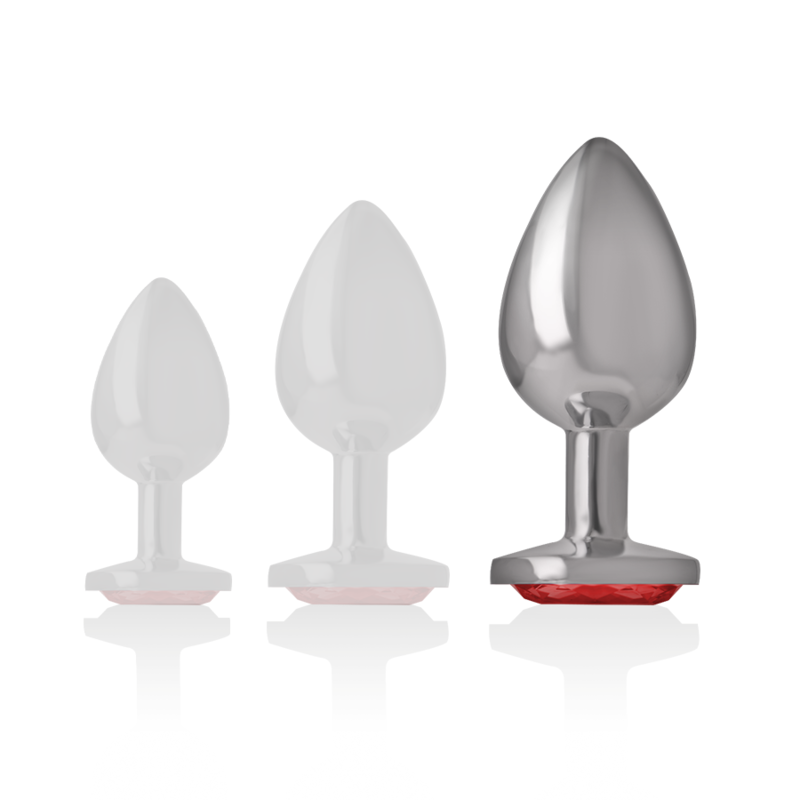 Intense Anal Toys-Analplug Metall Aluminium mit Kristall-Rot, Größe L · Spielzeug aus Glas & Metall (Bild 6)