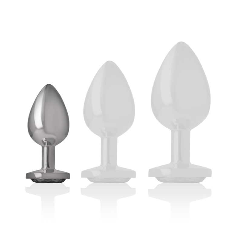 Intense Anal Toys-Analplug aus Aluminium mit Schwarz Kristall · Spielzeug aus Glas & Metall (Bild 4)