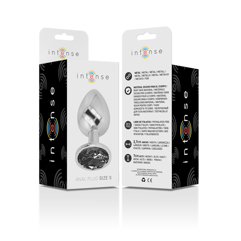 Intense Anal Toys-Analplug aus Aluminium mit Schwarz Kristall · Spielzeug aus Glas & Metall (Bild 6)