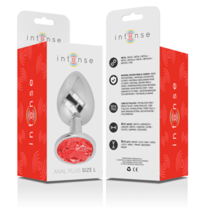 Intense Anal Toys-Analplug Metall Aluminium mit Kristall-Rot, Größe L · Spielzeug aus Glas & Metall (Bild 4)