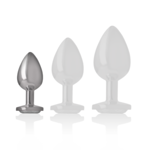Intense Anal Toys-Analplug aus Aluminium mit Kristall-Silber, Größe S · Spielzeug aus Glas & Metall (Bild 2)