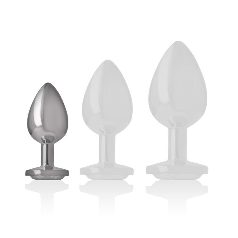 Intense Anal Toys-Analplug aus Aluminium mit Kristall-Silber, Größe S · Spielzeug aus Glas & Metall (Bild 2)