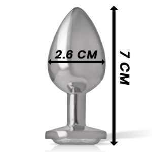 Intense Anal Toys-Analplug aus Aluminium mit Kristall-Silber, Größe S · Spielzeug aus Glas & Metall (Bild 4)