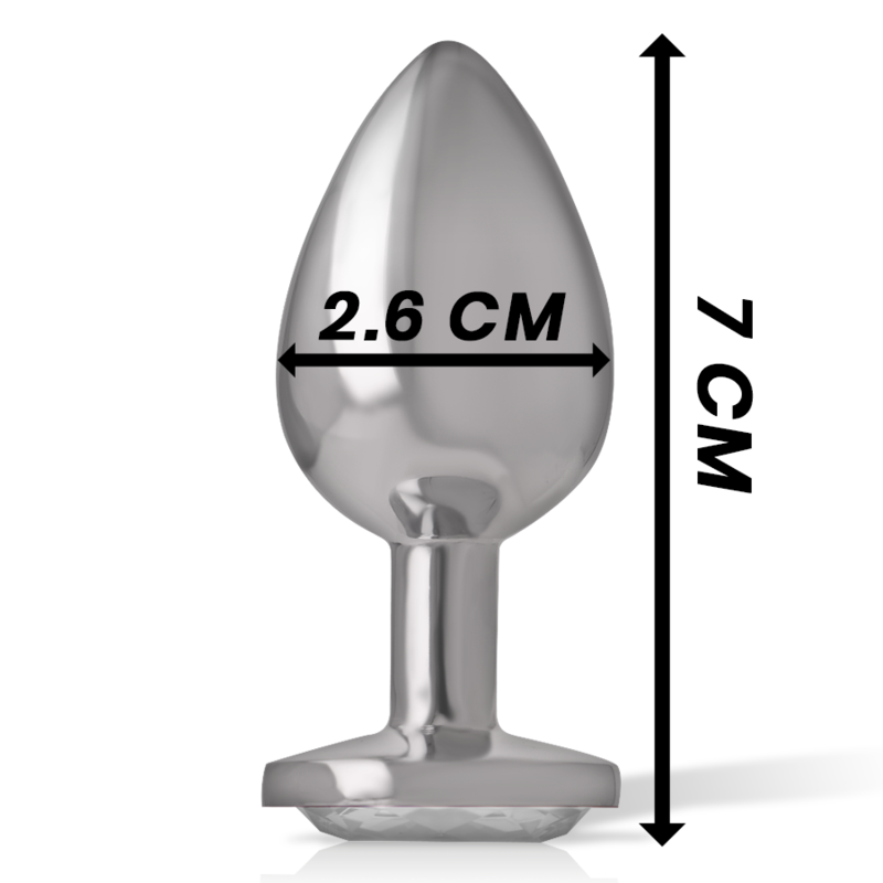 Intense Anal Toys-Analplug aus Aluminium mit Kristall-Silber, Größe S · Spielzeug aus Glas & Metall (Bild 4)