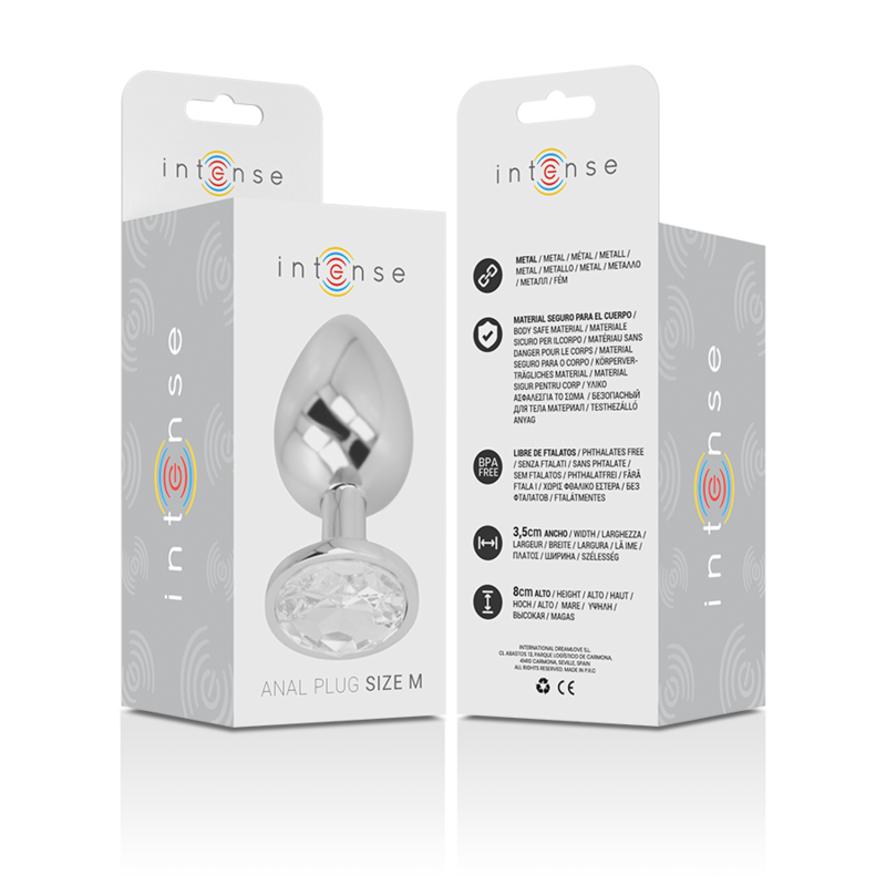 Intense Anal Toys-Analplug Metall Aluminium mit Kristall · Spielzeug aus Glas & Metall (Bild 2)