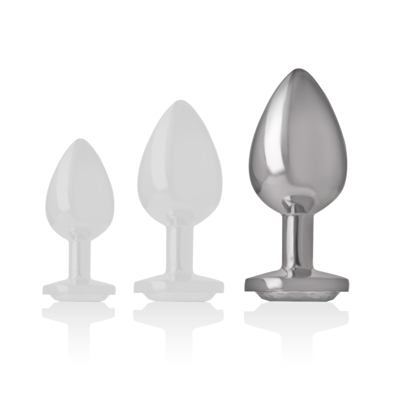 Intense Anal Toys-Analplug Metall Aluminium mit Kristall-Silber, Größe L · Spielzeug aus Glas & Metall (Bild 6)