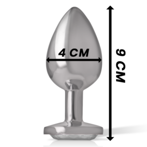 Intense Anal Toys-Analplug Metall Aluminium mit Kristall-Silber, Größe L · Spielzeug aus Glas & Metall (Bild 4)