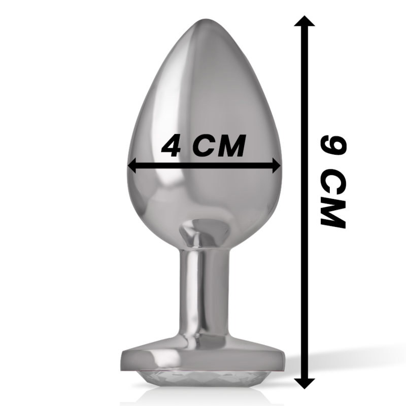 Intense Anal Toys-Analplug Metall Aluminium mit Kristall-Silber, Größe L · Spielzeug aus Glas & Metall (Bild 4)