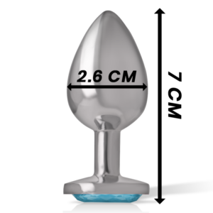 Intense Anal Toys-Analplug Metall mit Blau Kristall, Größe S · Spielzeug aus Glas & Metall (Bild 5)