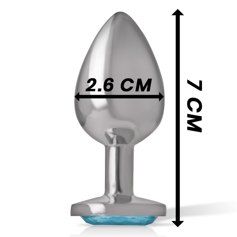 Intense Anal Toys-Analplug Metall mit Blau Kristall, Größe S · Spielzeug aus Glas & Metall (Bild 5)